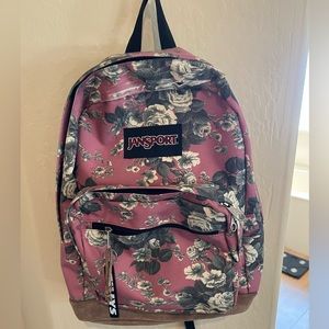Jansport pink floral backpack